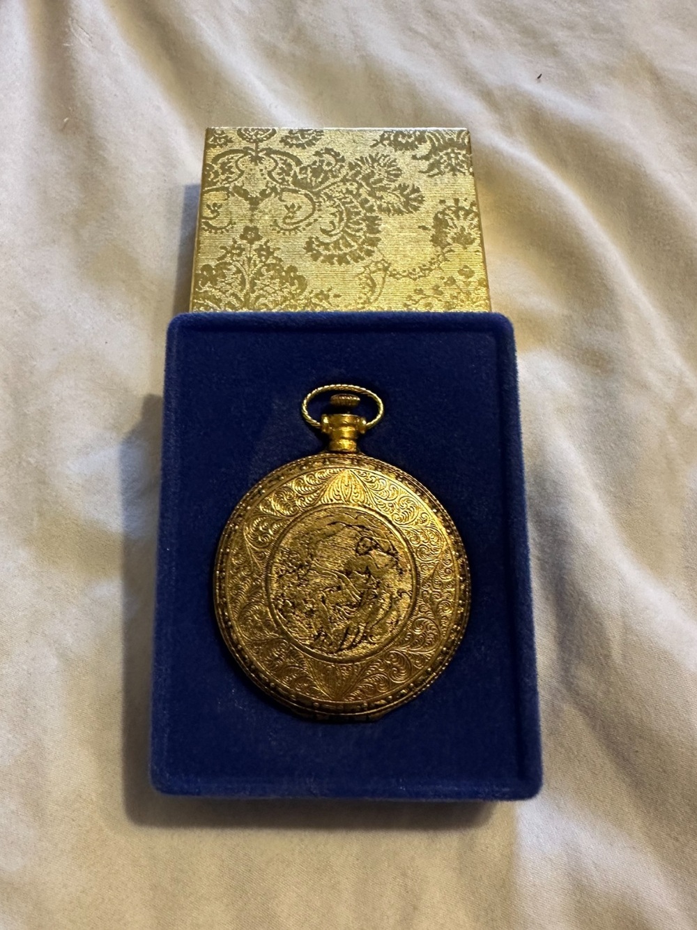 Vintage Max Factor Puff Powder Compact Pocket Watch Antique Aphrodite Regency